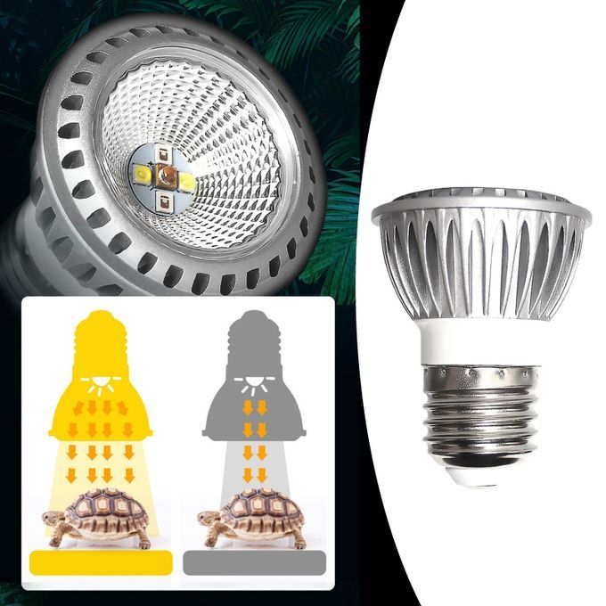 5W Reptile Heating Light Full Spectrum Lizard UVA Uvb Appetite Silver
