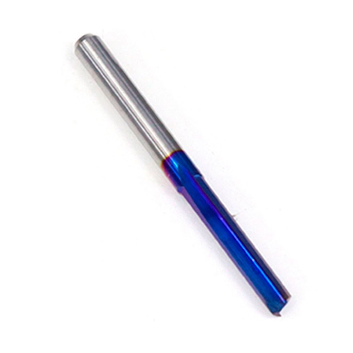 10Pcs Straight Milling Cutter 3.175 Shank Nano Blue Coated 2 Flute Hard for Wood Plastic CNC Carving Head