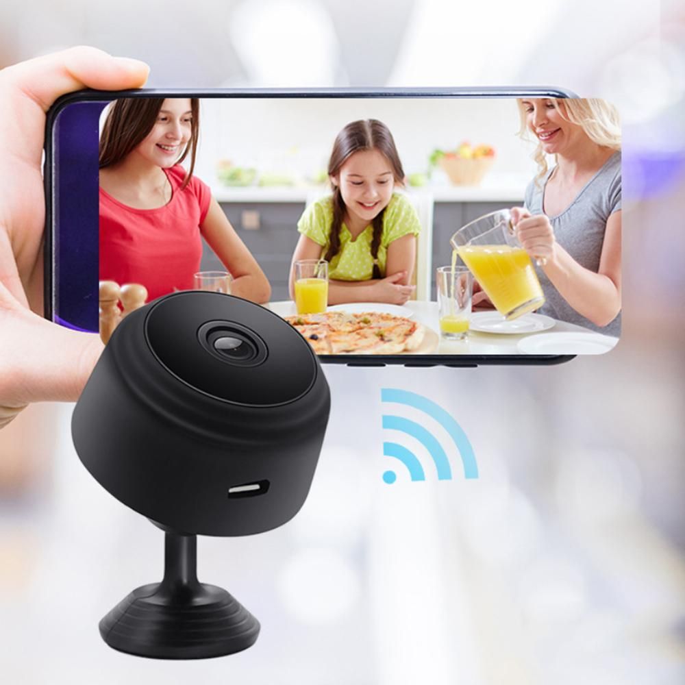 A9 1080P Wireless Camera Night Vision Motion Detection 150 Degrees Wide Angle Home Security Camera (Black)