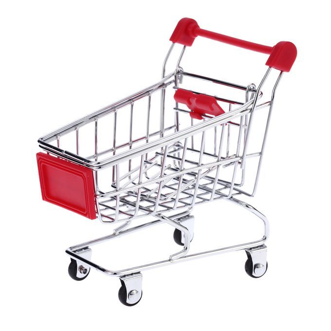 Cute Metal Mini Shopping Cart Pet Bird Parrot Toy For