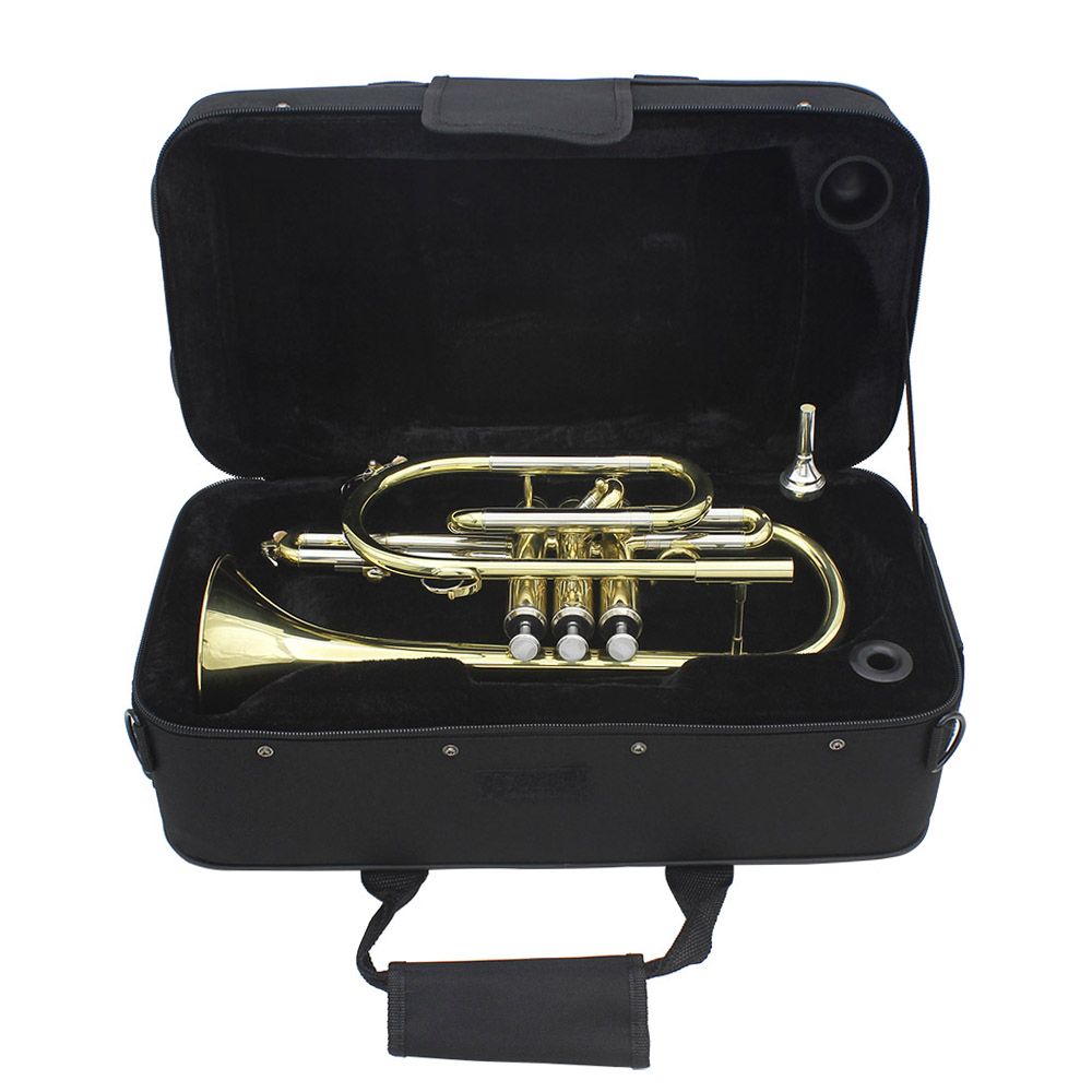Professional Bb Flat Cornet Brass Instrument With Carrying