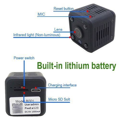 Hidden FHD 1080P Mini WiFi IP Camera Battery Trail Camera