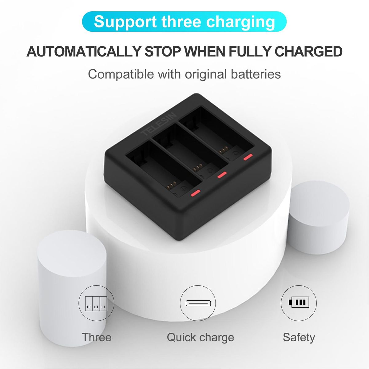 TELESIN GP-BCG-902 Camera Battery Charger Replacement for GoPro HERO 9 Camera