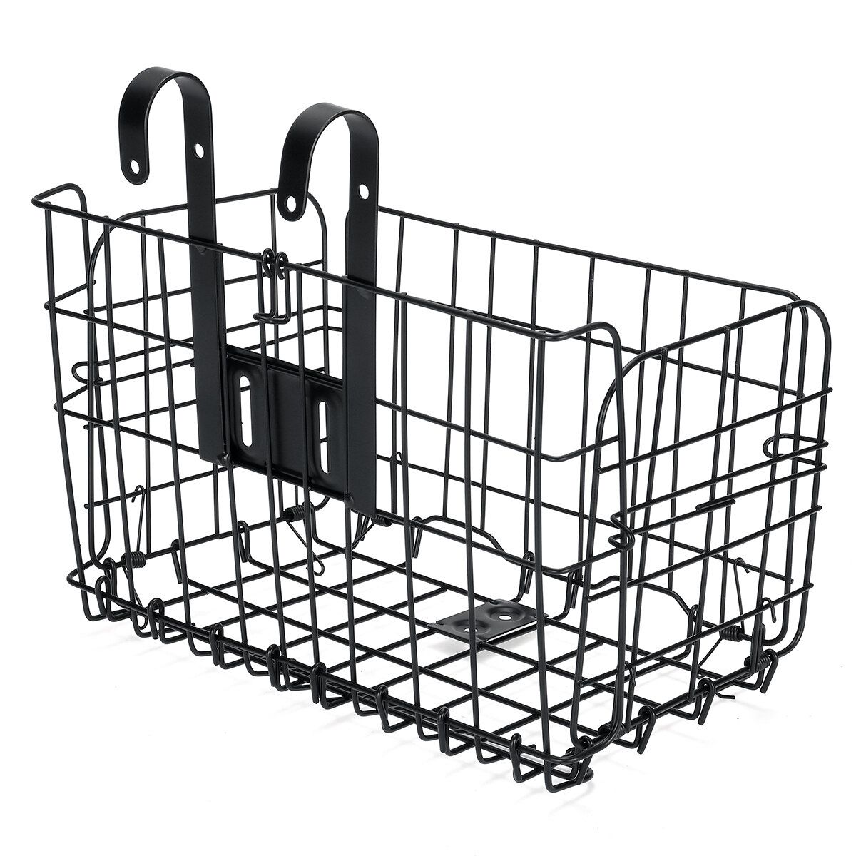 Front Rear Bike Folding Basket Wire Mesh Fold-Up Detachable Front Bag Rear Hanging Bike Basket Bicycle Bag Cargo Rack Gifts 33x22x20cm