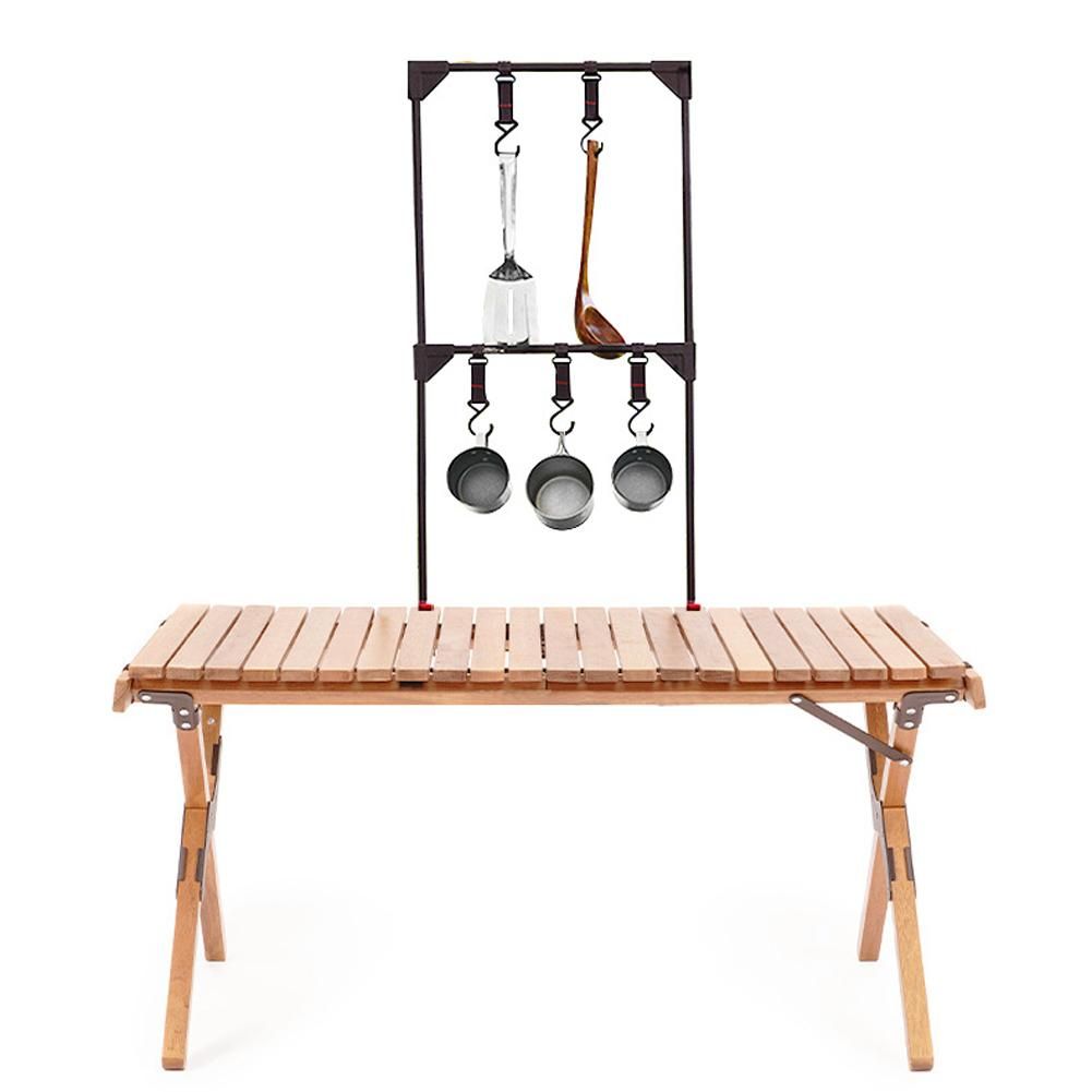 Outdoor Picnic Camping Aluminum Alloy Desktop Shelf Hangings Rack Portable Multi-purpose Storage Hangings Objects