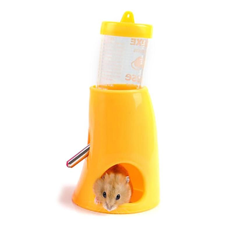 Hamster Water Bottle 80ml Pet Automatic Drinking Bottle (Yel