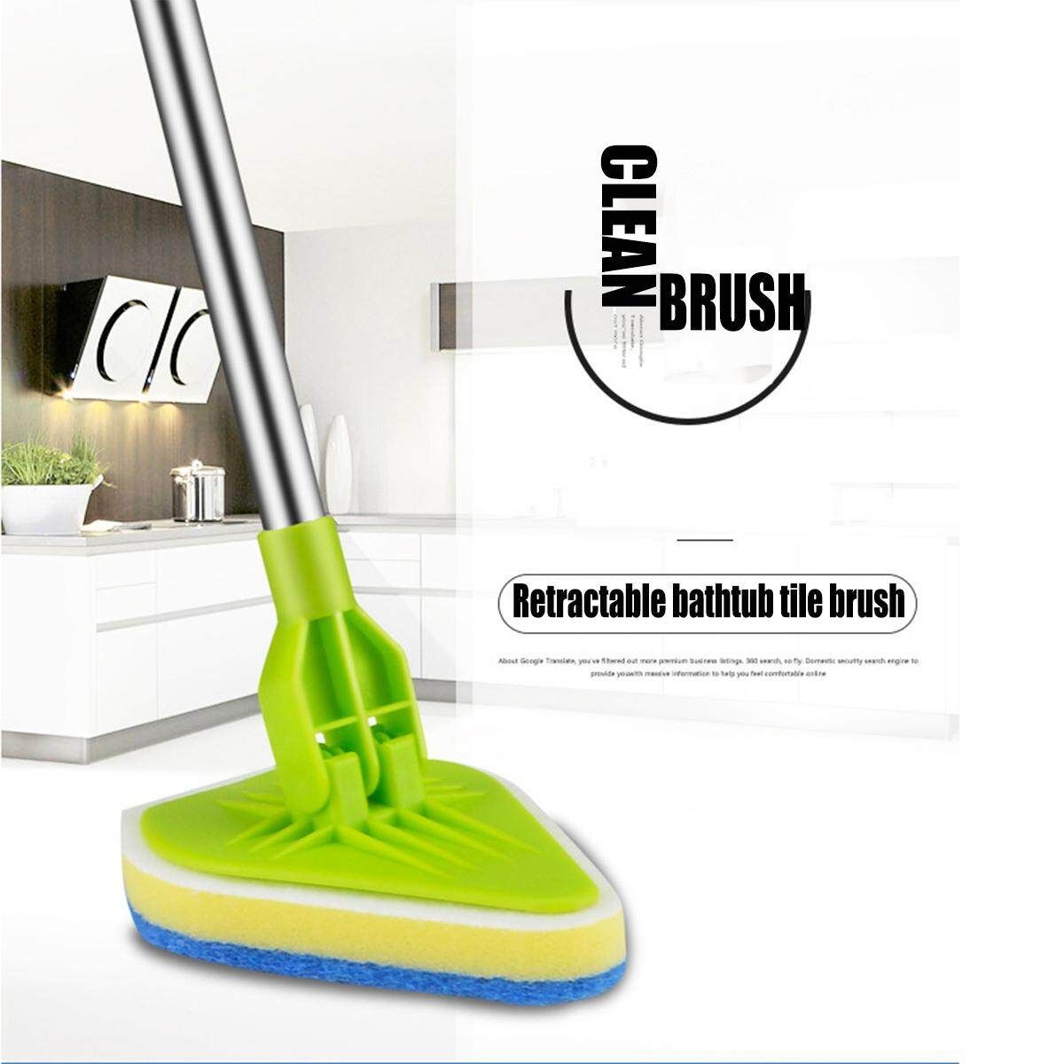 Telescopic Home Window Glass Scrubber Bathtub Cleaner Kitchen Brush With 3 Pads