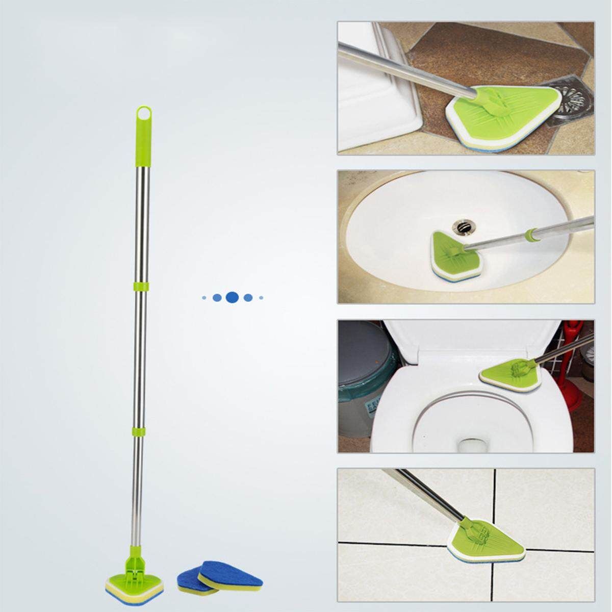 Telescopic Home Window Glass Scrubber Bathtub Cleaner Kitchen Brush With 3 Pads