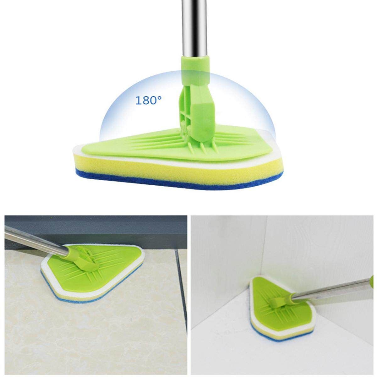 Telescopic Home Window Glass Scrubber Bathtub Cleaner Kitchen Brush With 3 Pads