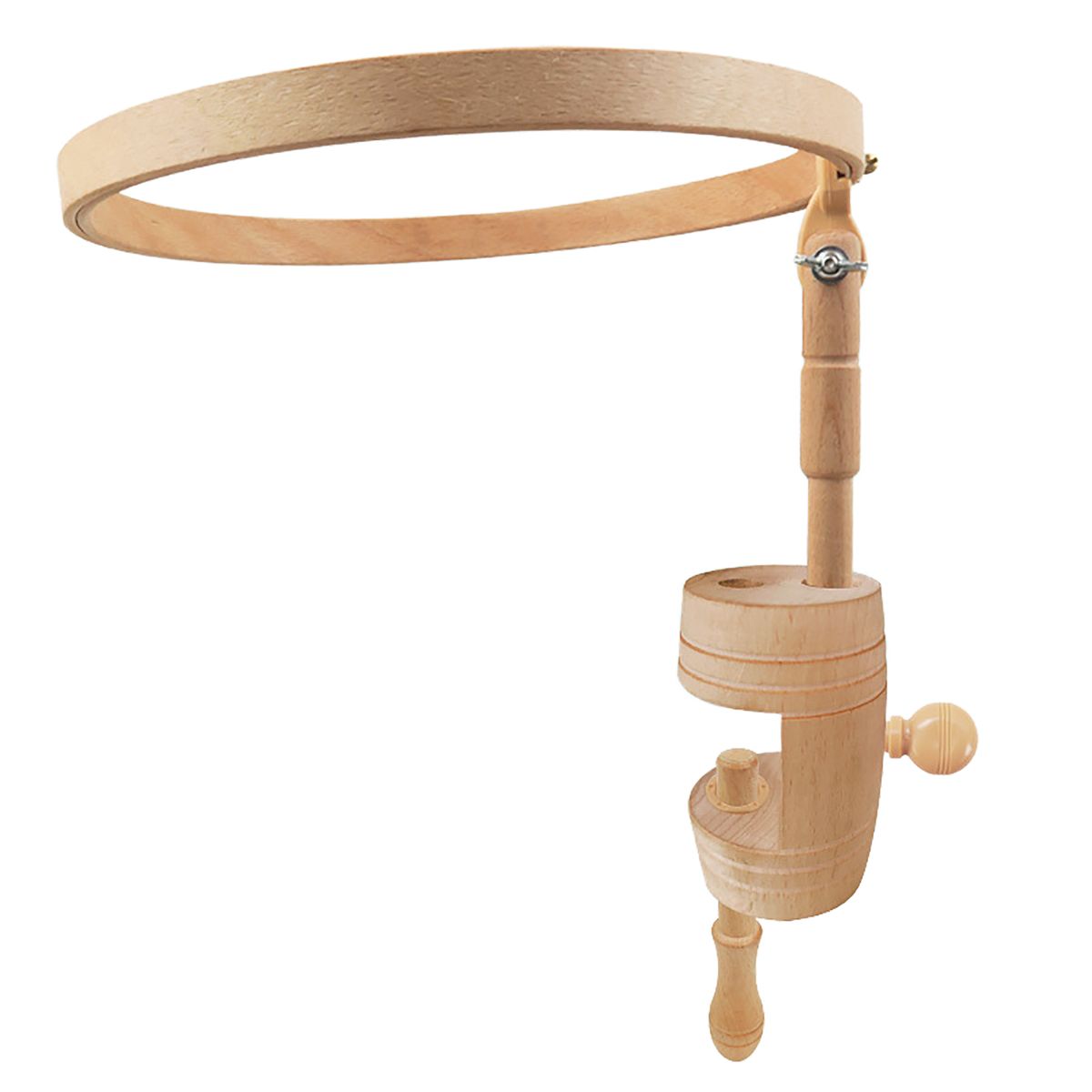 Wooden Embroidery Stand 360 Rotating Adjustable Desktop Stand Cross Stitch Rack Frames Embroidery Hoop Wood Cross Stitch Right Yellow