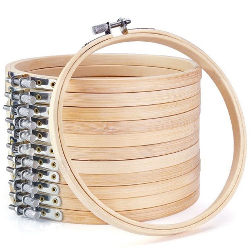 Wooden Embroidery Hoops Frame Set Bamboo Embroidery Hoop Rings For DIY Cross Stitch Needle Craft Tool 10cm-10pcs