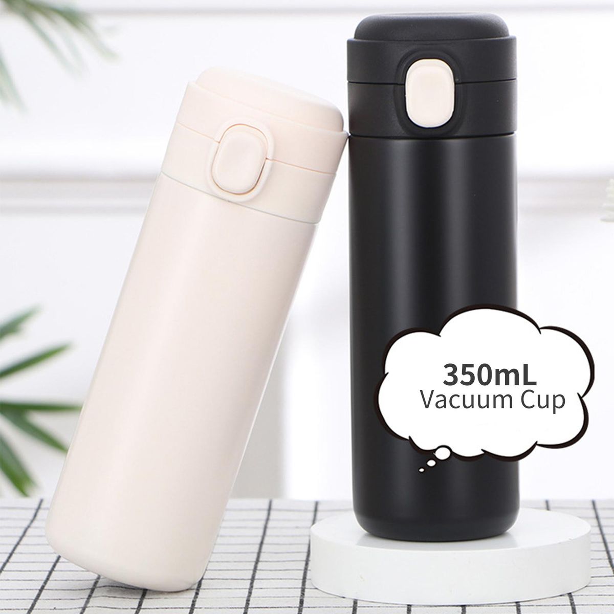 400mL Vacuum Cup Thermos Bottle Thermal Water Bottle Portable Leak Proof Stainless Steel Water Bottle Vacuum Flasks Bottle for Travel Outdoor Gym Fitness