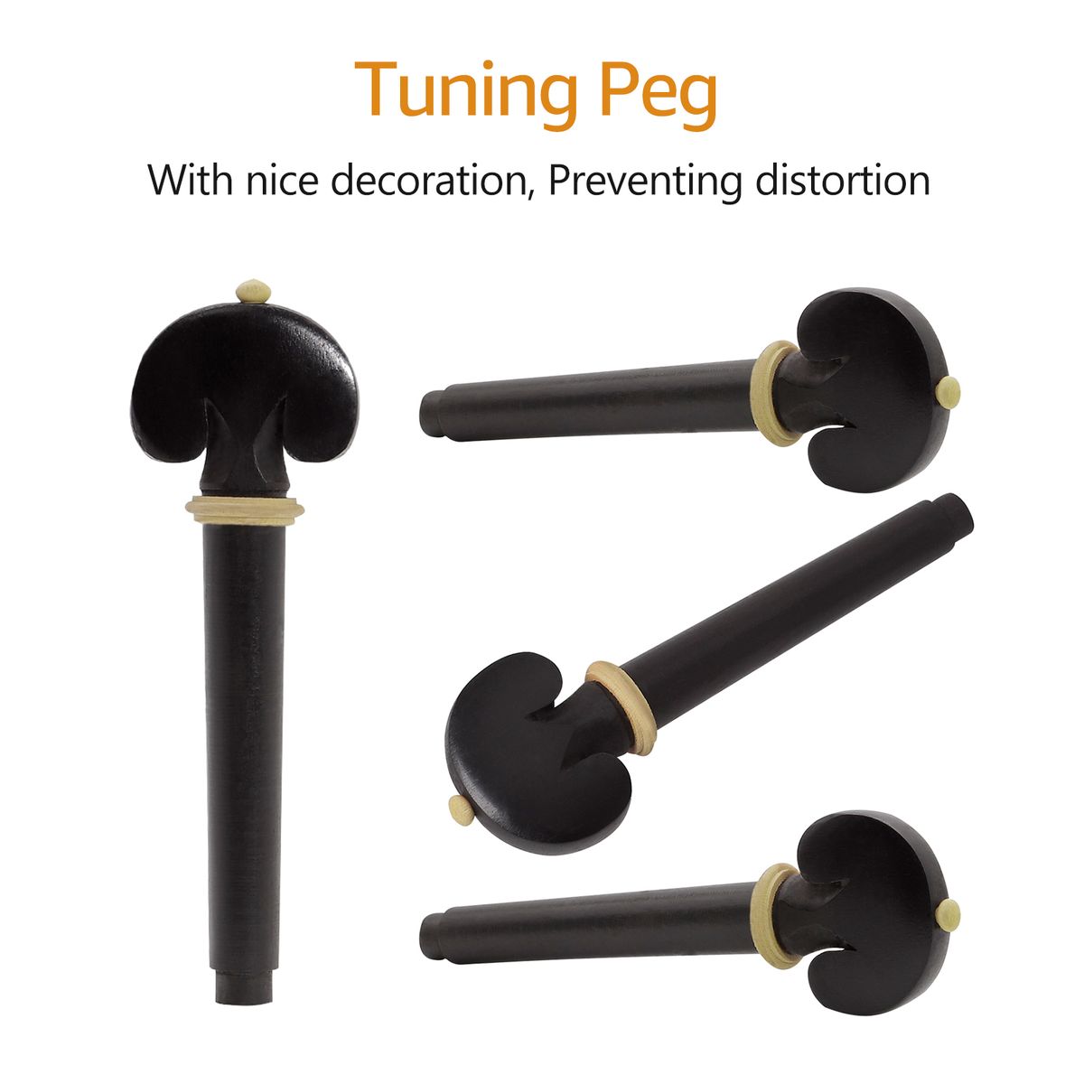 4/4 Violin Accessory Parts Set Ebony With Tailpiece Chin