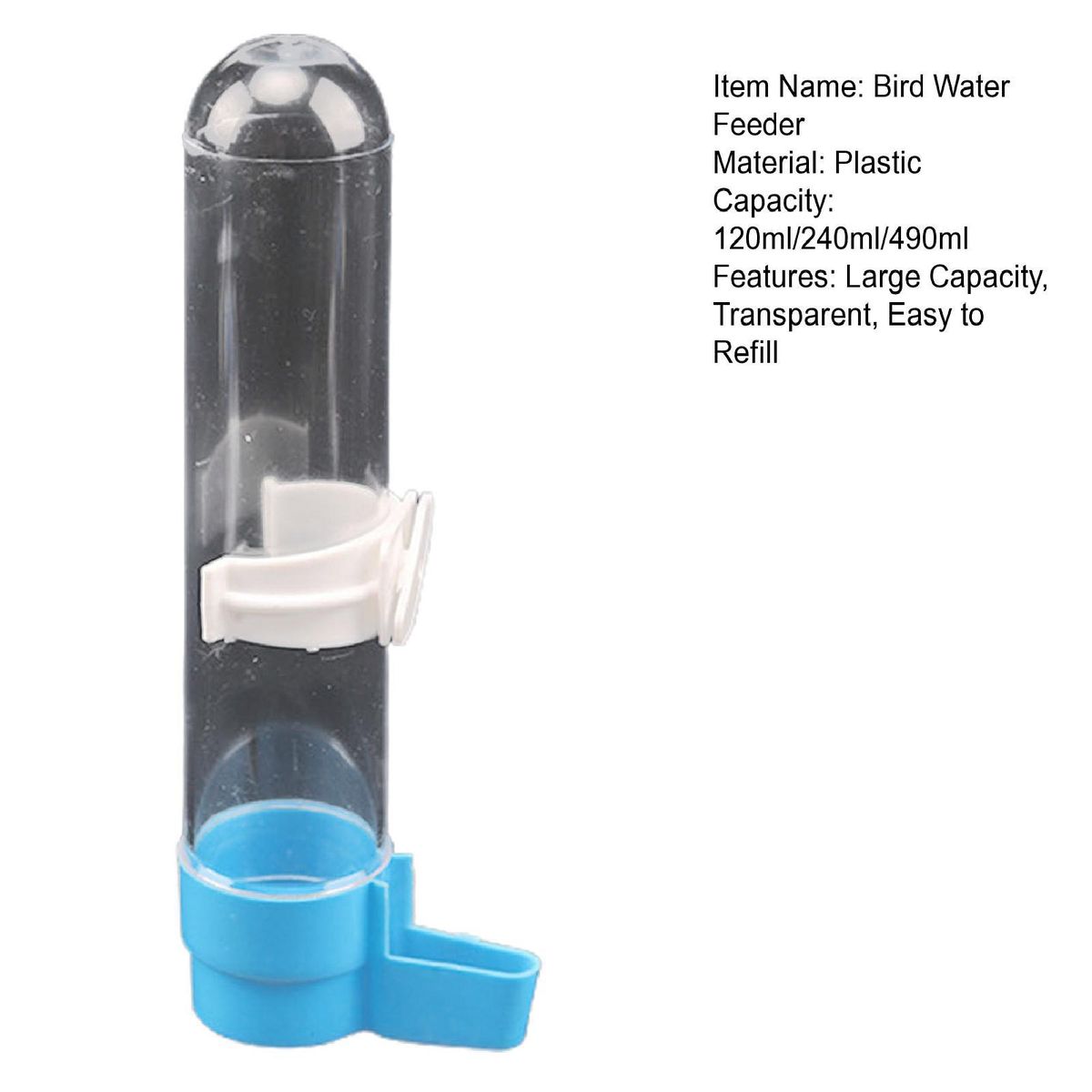 Parrot Water Dispenser Bird Cage Suspended Pet Parrot Water Dispenser Blue