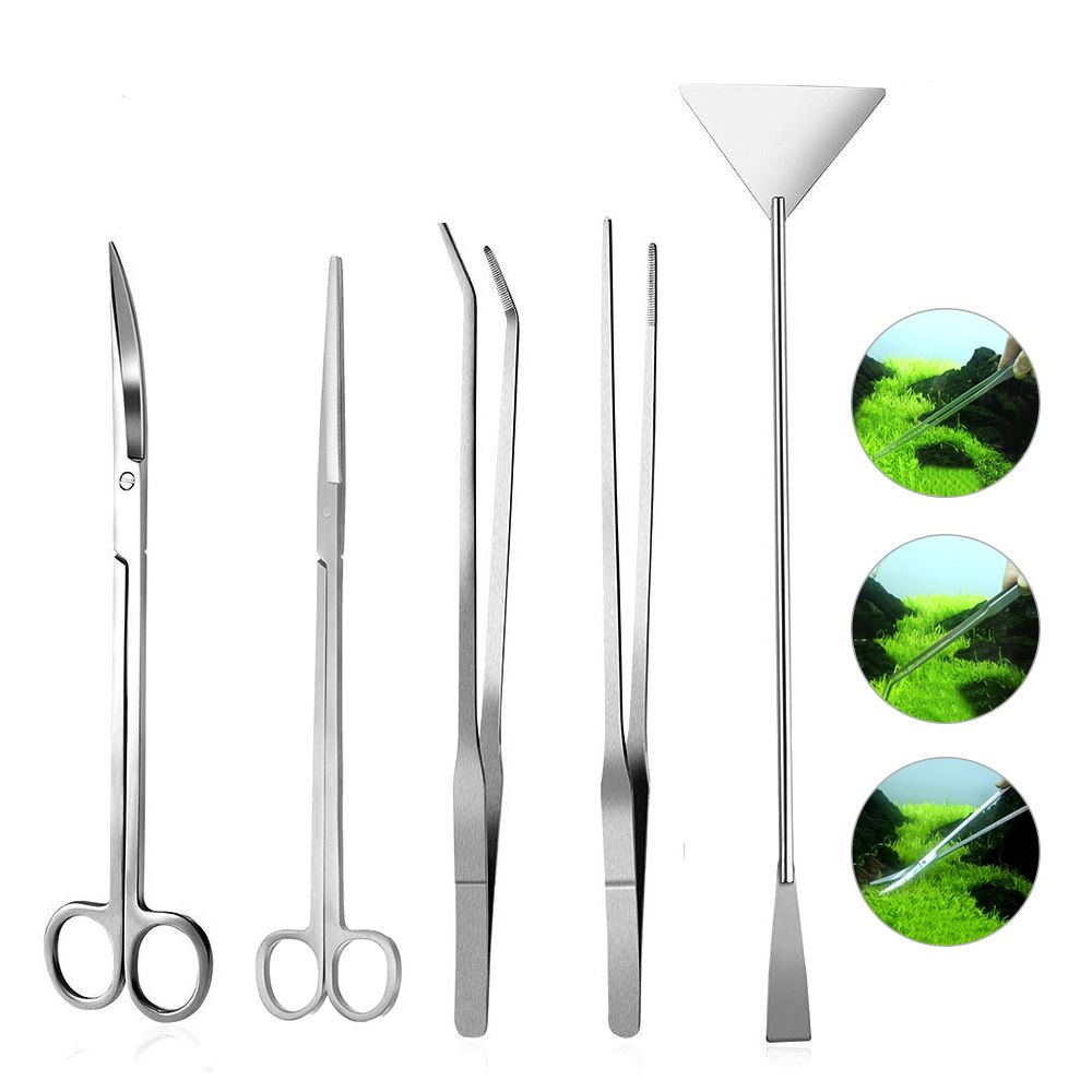 5pcs/set Aquarium Maintenance Tools Aquatic Plant Tweezers
