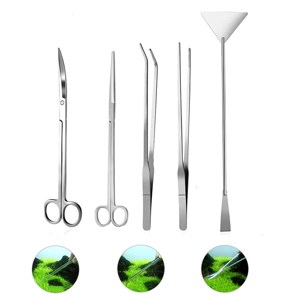 5pcs/set Aquarium Maintenance Tools Aquatic Plant Tweezers