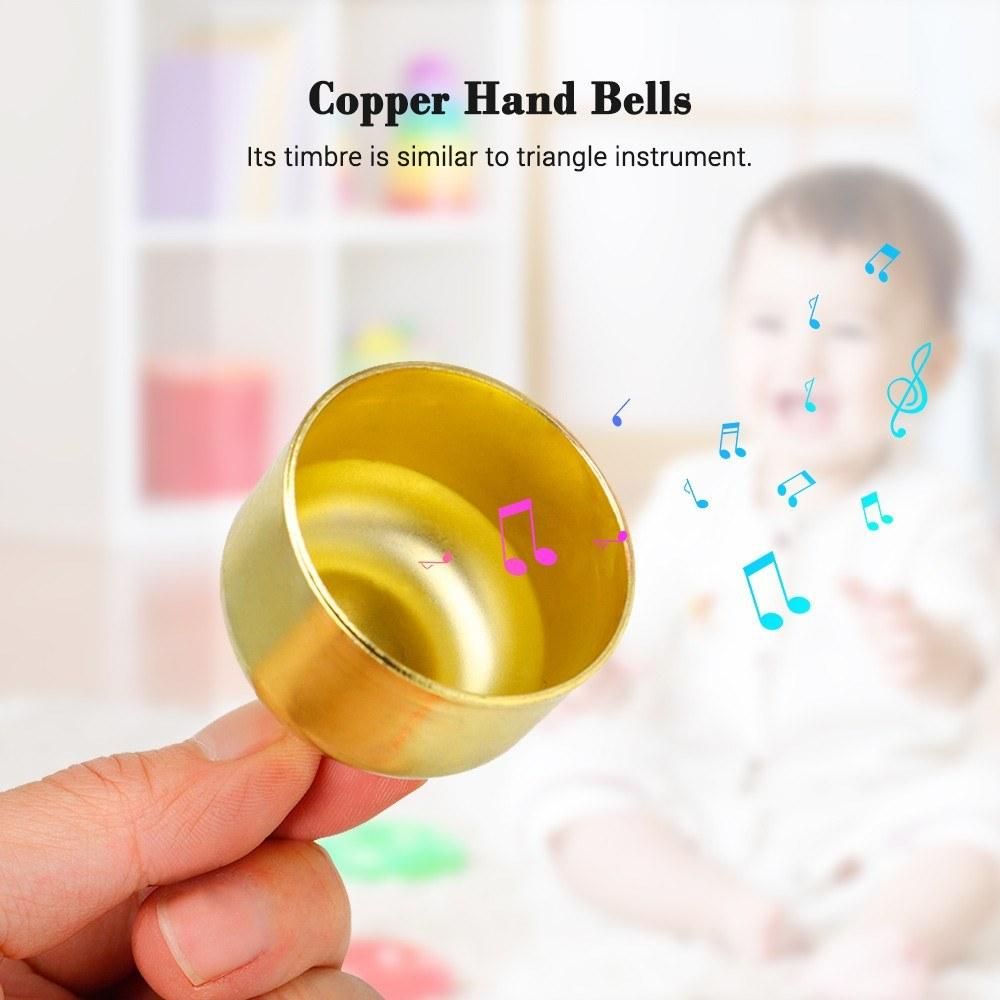 Copper Hand Bells Musical Bells Orff Percussion Instrument Toy Bell Classroom Musical Instrument for Kids Toddlers Timbre Similar to Triangle Instrument