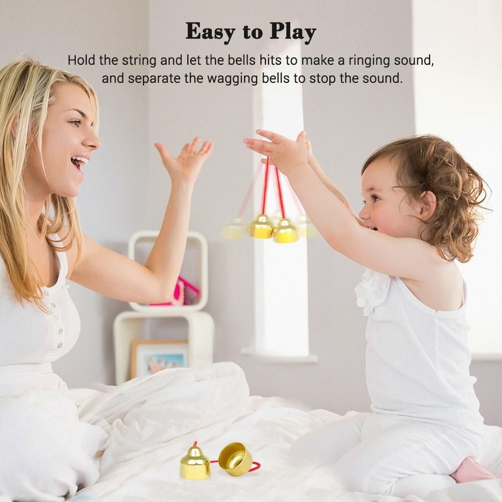 Copper Hand Bells Musical Bells Orff Percussion Instrument Toy Bell Classroom Musical Instrument for Kids Toddlers Timbre Similar to Triangle Instrument