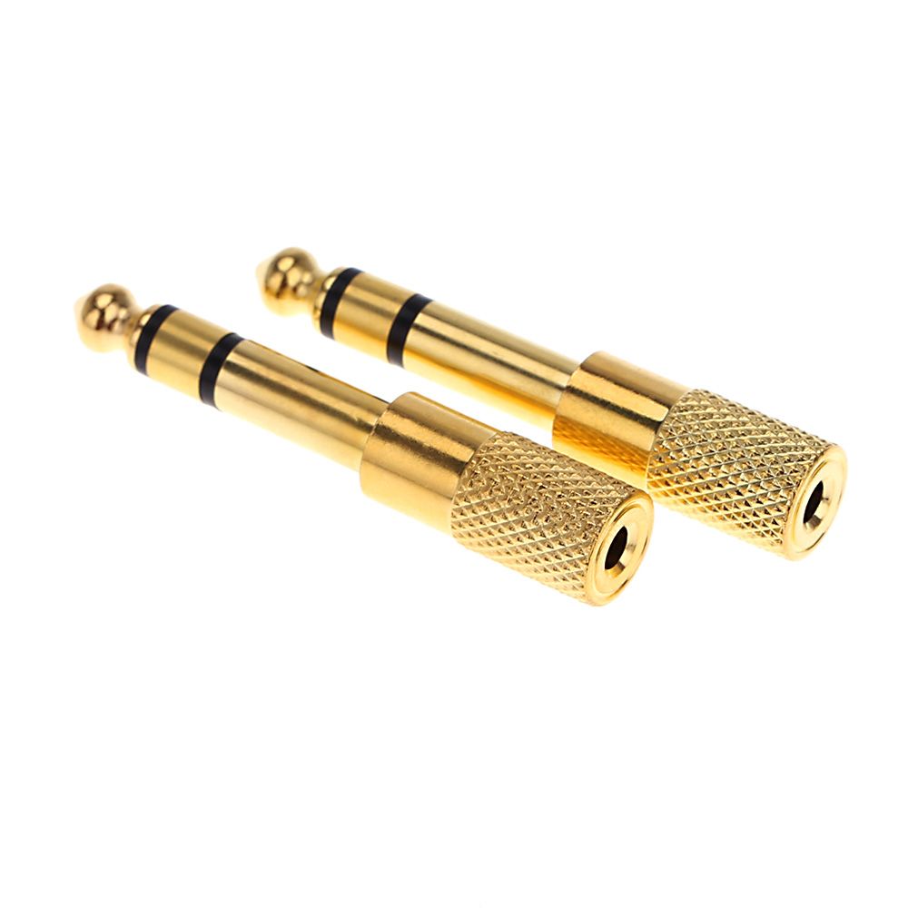 Pair Of Audio Jack Adapter Convertor Stereo Plug Socket For
