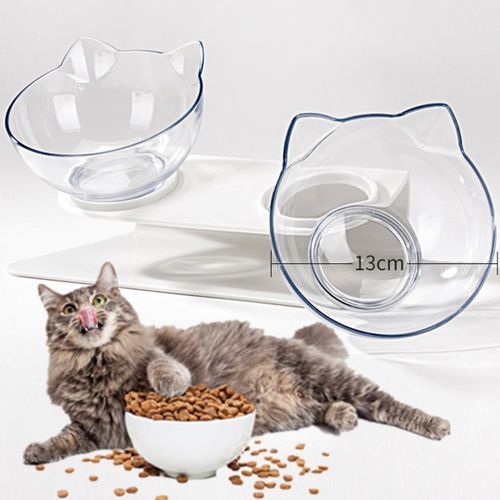 Double Bowl Dog Cat Feeder Elevated Stand Raised Dish Feedi