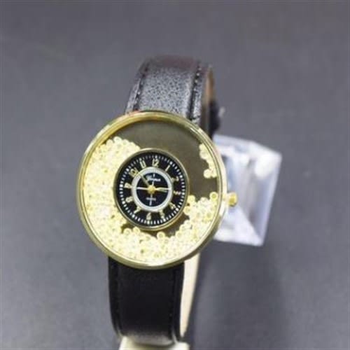 Women's Rhinestone Formal/casual Leather Watch Black/white