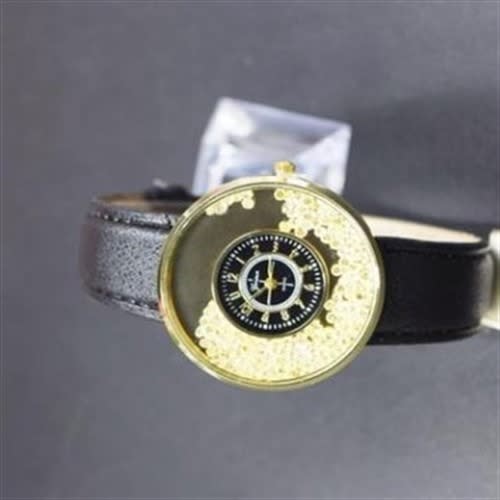 Women's Rhinestone Formal/casual Leather Watch Black/white