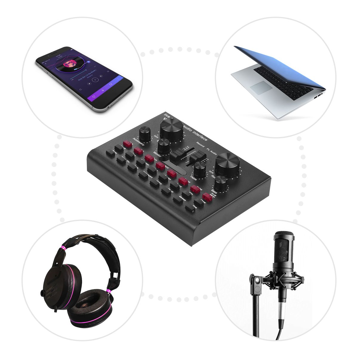 Multifunctional Live Streaming Sound Card USB Audio