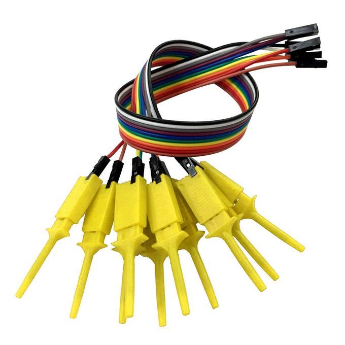 10 Pieces Logic  Cable Probe Test Hook Clip Line Yellow Yellow