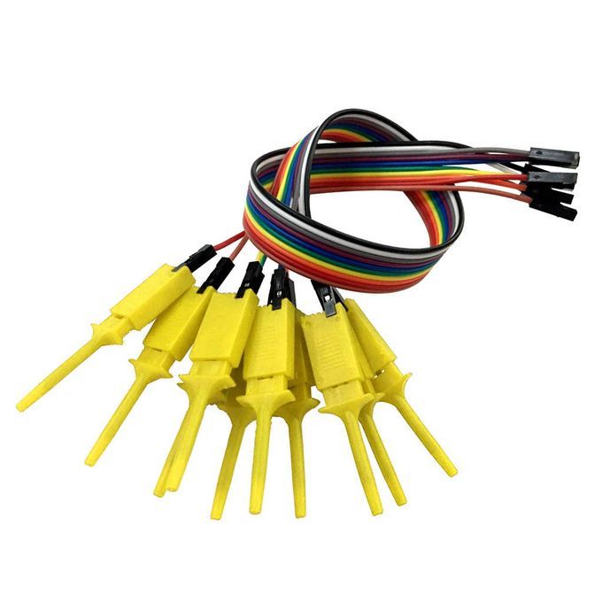 10 Pieces Logic  Cable Probe Test Hook Clip Line Yellow Yellow