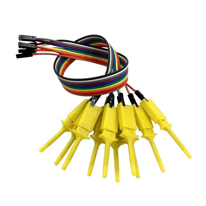 10 Pieces Logic  Cable Probe Test Hook Clip Line Yellow Yellow