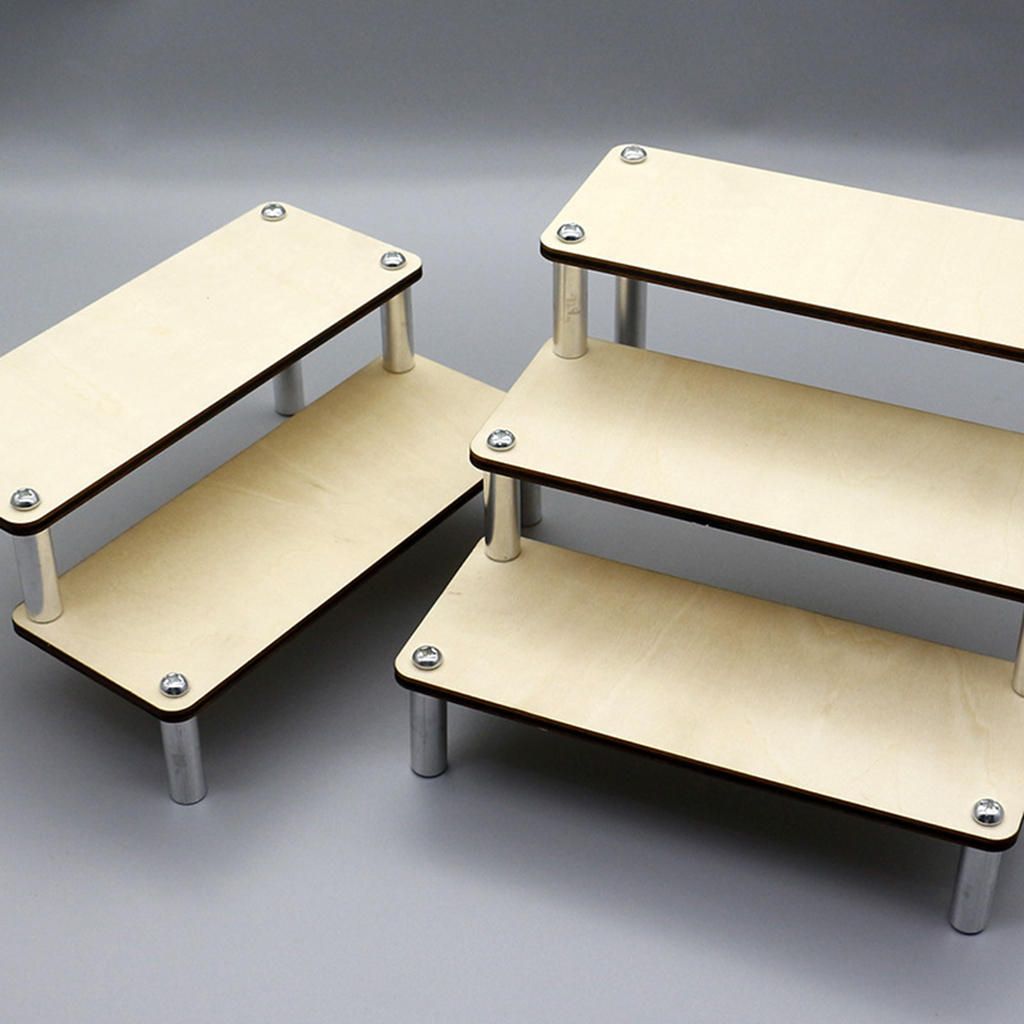 Wooden Display Riser Step Stand Toys Holder Collections Model Shelf