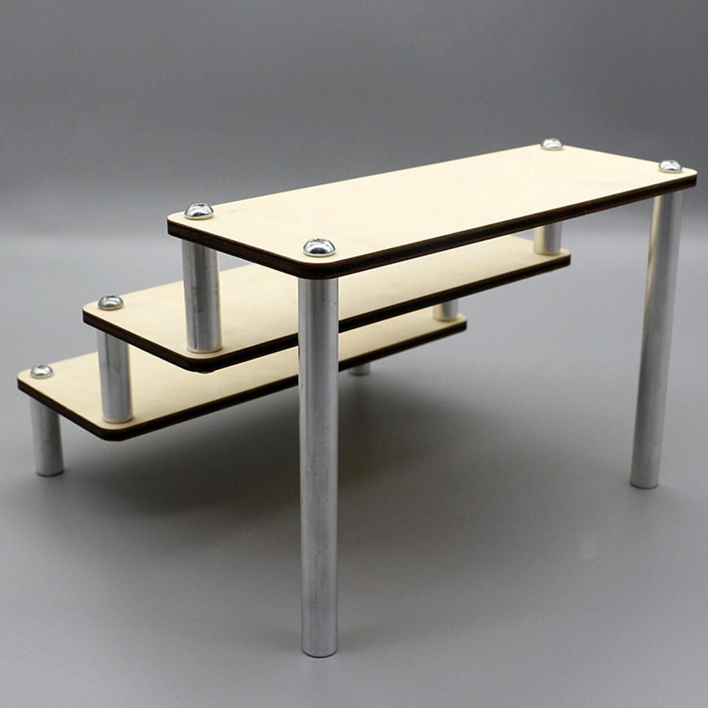 Wooden Display Riser Step Stand Toys Holder Collections Model Shelf