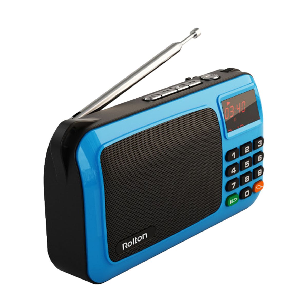 USB FM Radio MP3 Music Player With LED Display Rechargeable FM Blue