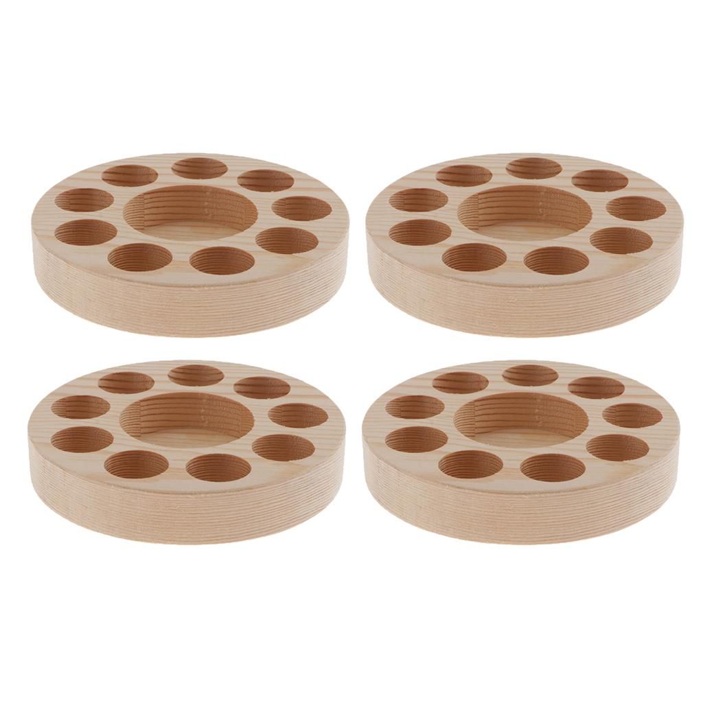 4x Wood Essential Oil Display Bottle Holder Classification Display