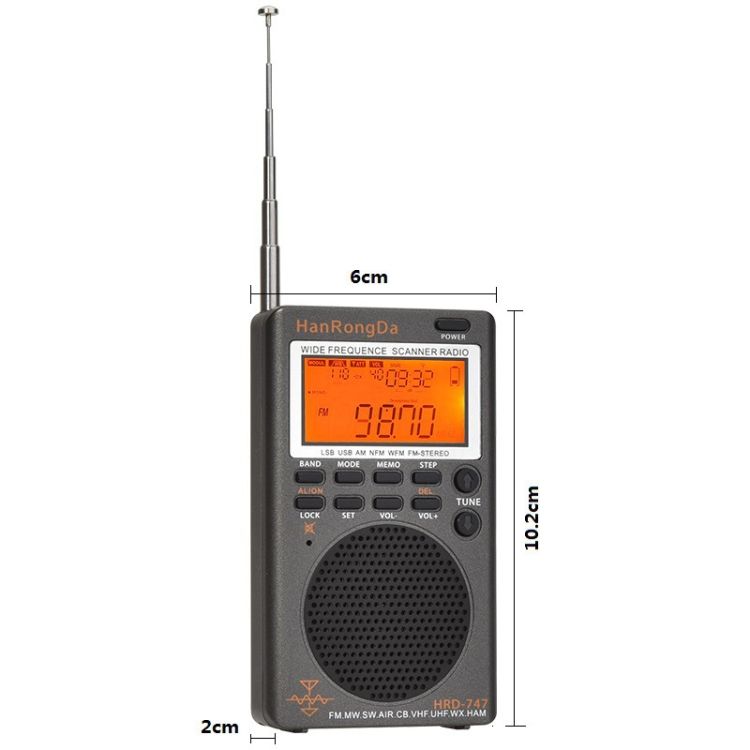 HanRongda HRD-747 Portable Full Band Digital Display Radio