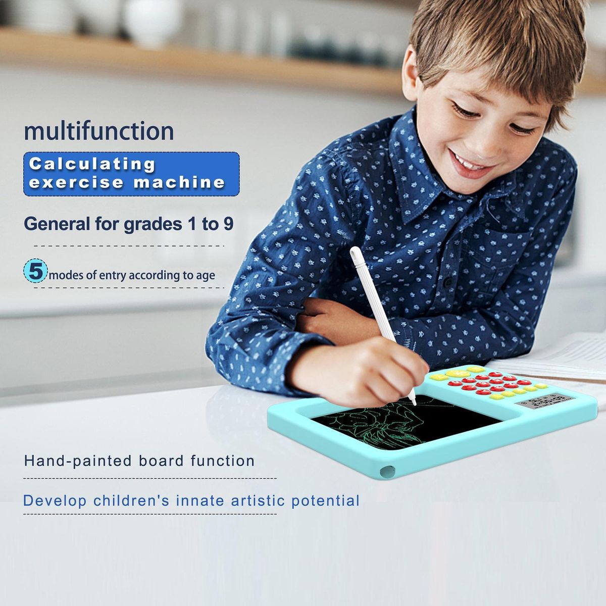 Children Leaning Machine Early Education Arithmetical Training Machine Blue