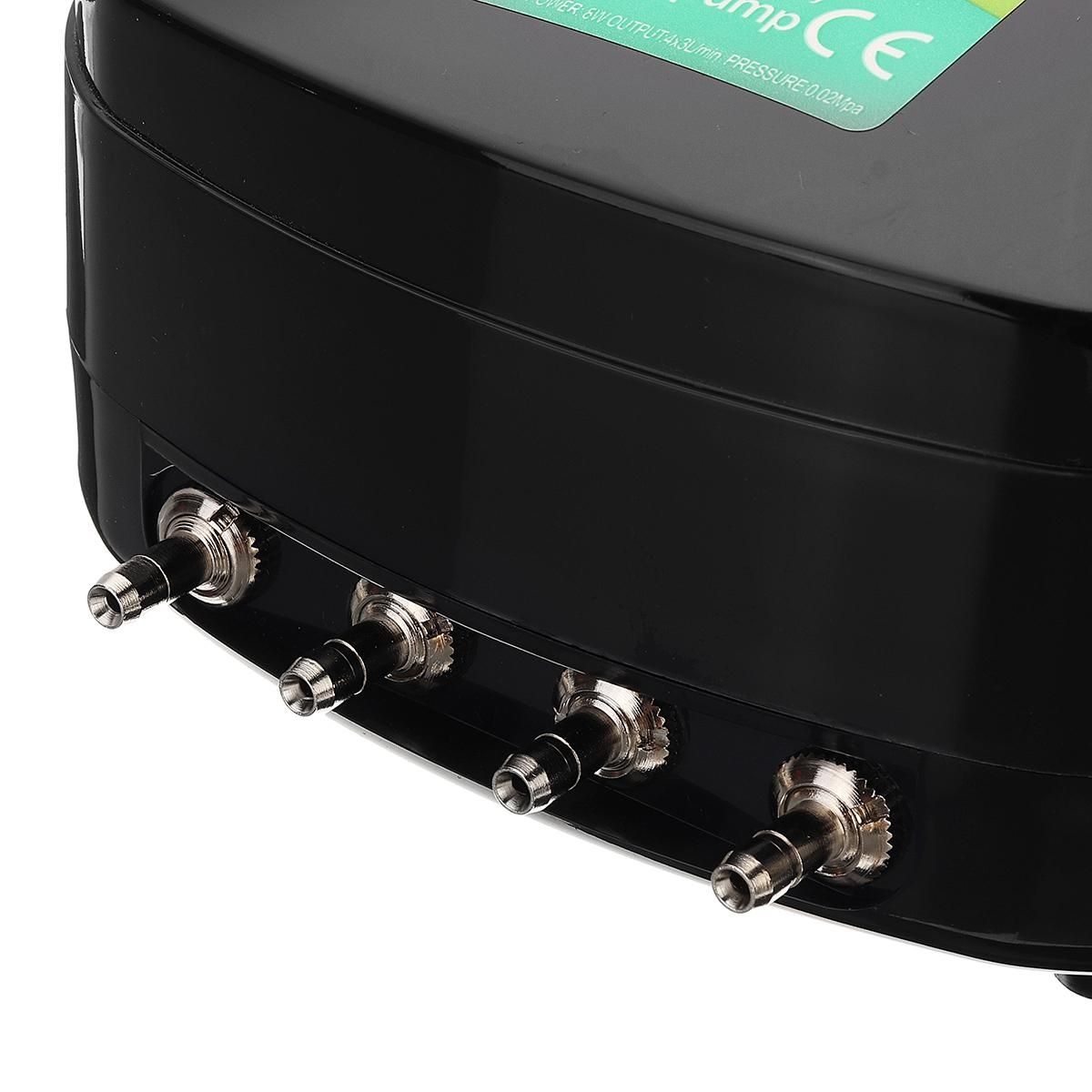 2/4 Holes 8W Adjustable Air Output Aquarium Fish Tank Oxygen Pump Low Noise Air Compressor Pump Aerator SB948-SB948
