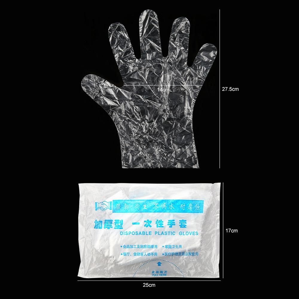 30PCS Disposable Gloves Transparent PE Cooking Cleaning Hair Dyeing Clinic Factory Workshop Laboratory