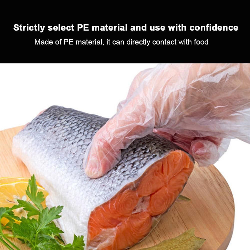 30PCS Disposable Gloves Transparent PE Cooking Cleaning Hair Dyeing Clinic Factory Workshop Laboratory