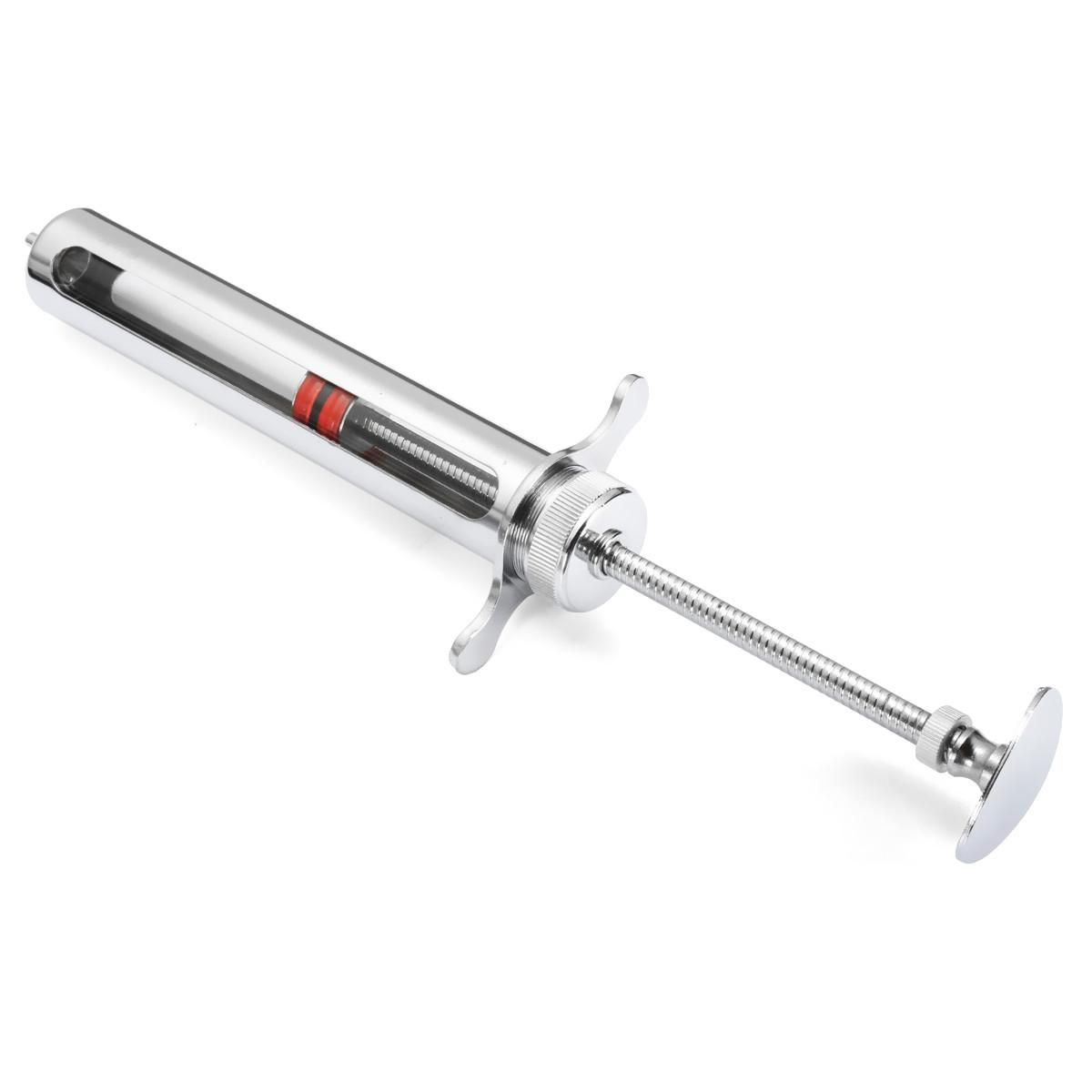 50ml Pro Stainless Steel Animal Syringe Husbandry Veterinary Lab Pet Injector