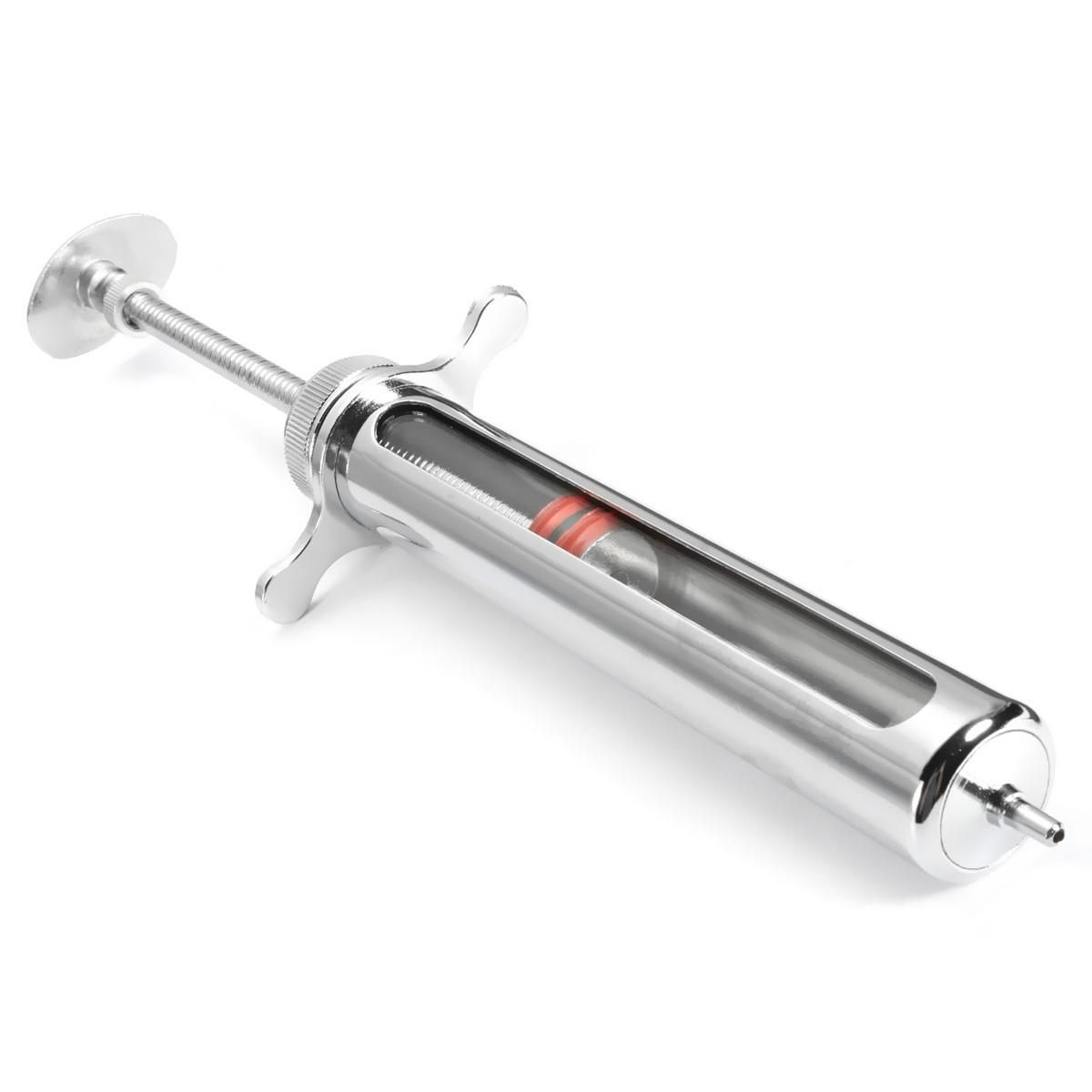 50ml Pro Stainless Steel Animal Syringe Husbandry Veterinary Lab Pet Injector