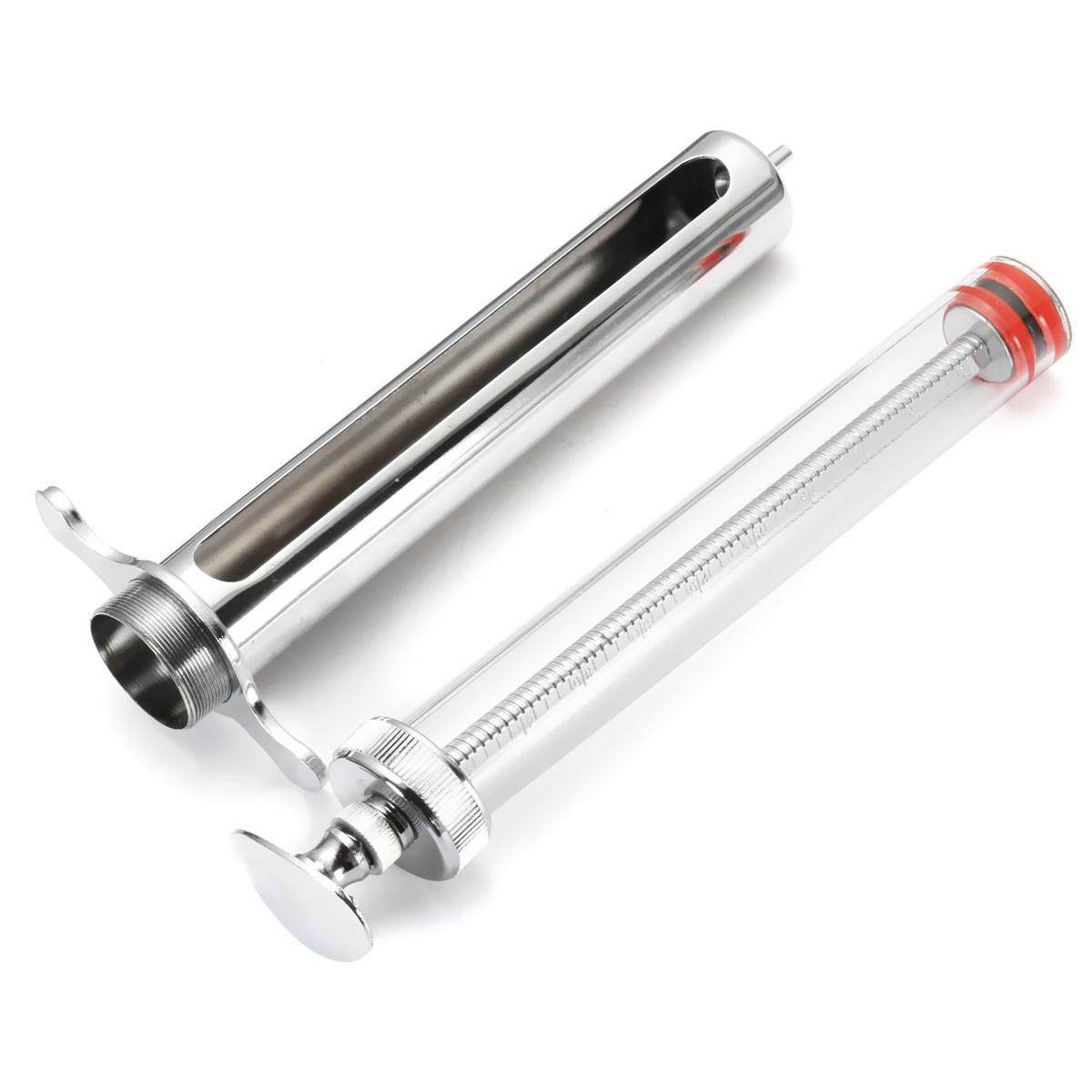 50ml Pro Stainless Steel Animal Syringe Husbandry Veterinary Lab Pet Injector