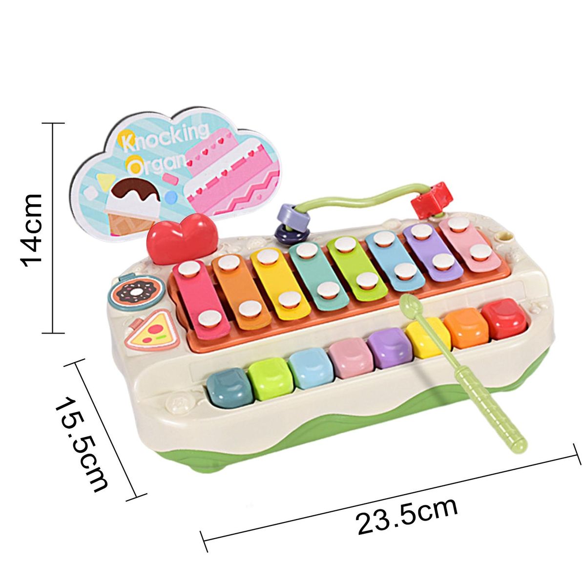 Toddlers Colorful Piano Toy Melody Magic 2-in-1 Baby Xylophone Piano Green
