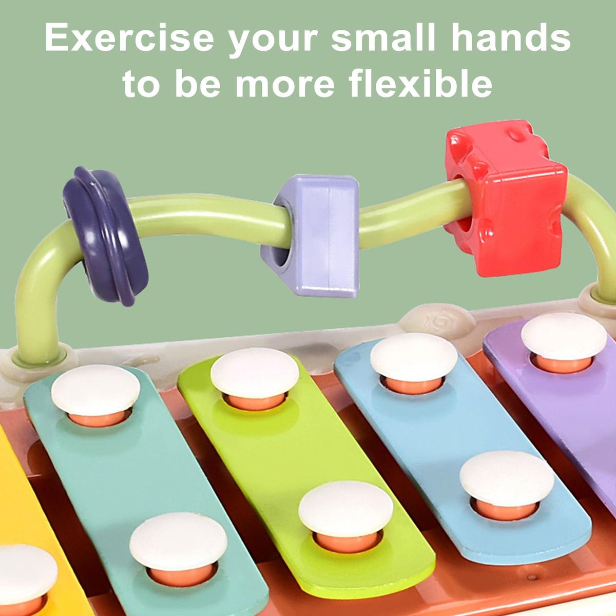 Toddlers Colorful Piano Toy Melody Magic 2-in-1 Baby Xylophone Piano Green