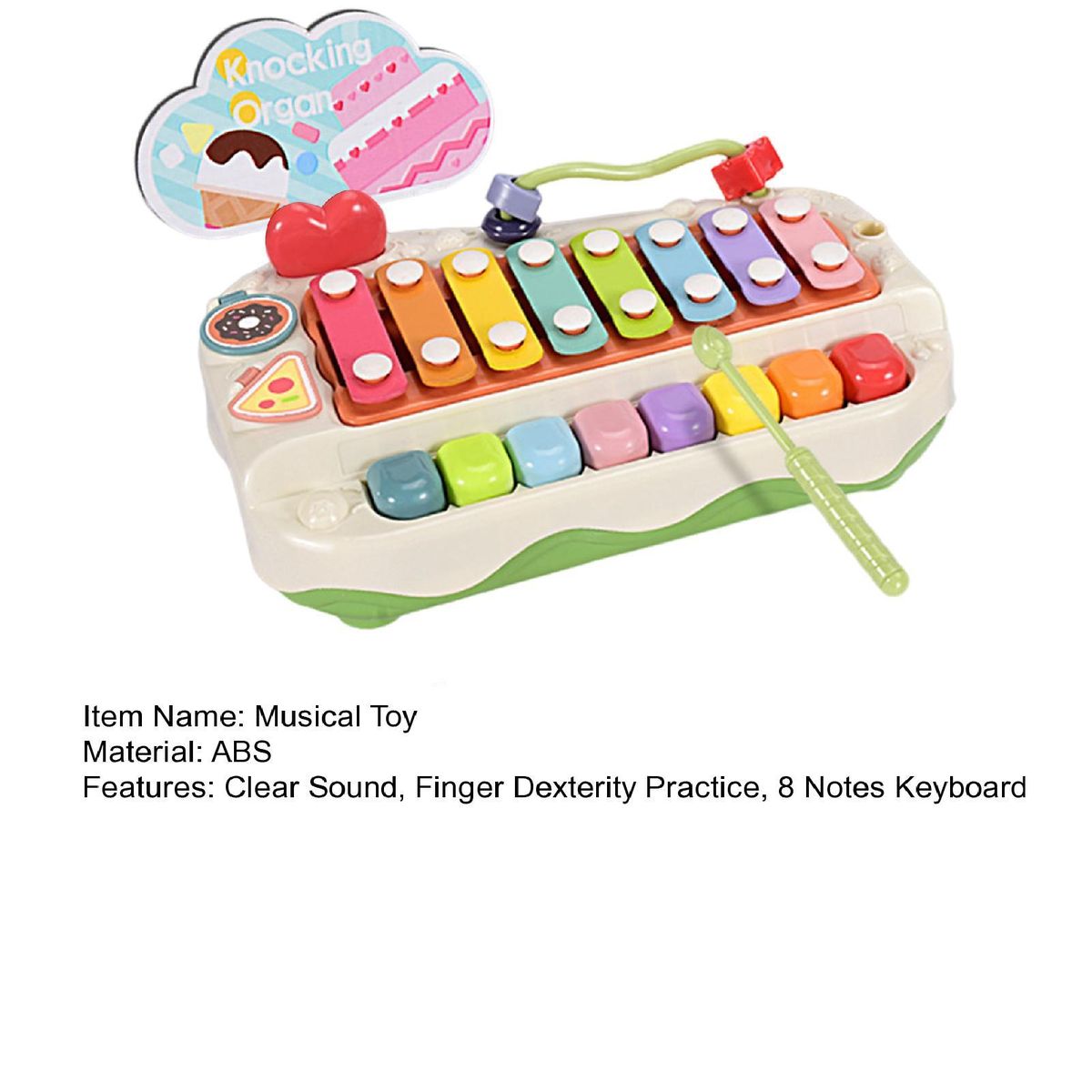 Toddlers Colorful Piano Toy Melody Magic 2-in-1 Baby Xylophone Piano Green