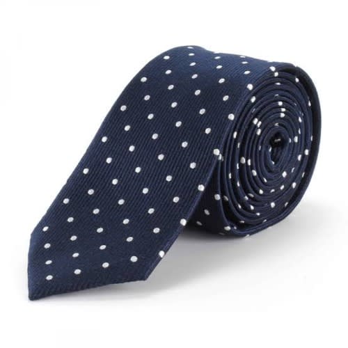 Men's Formal Dress Shirt With Matching Tie  - Navy Blue
