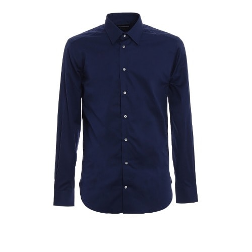 Men's Formal Dress Shirt With Matching Tie  - Navy Blue