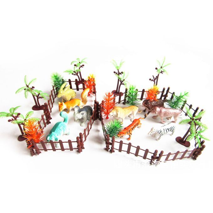 36Pcs Wildlife Animal Lion Tiger Action Figure Toys Model For Kids