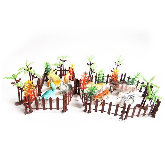 36Pcs Wildlife Animal Lion Tiger Action Figure Toys Model For Kids