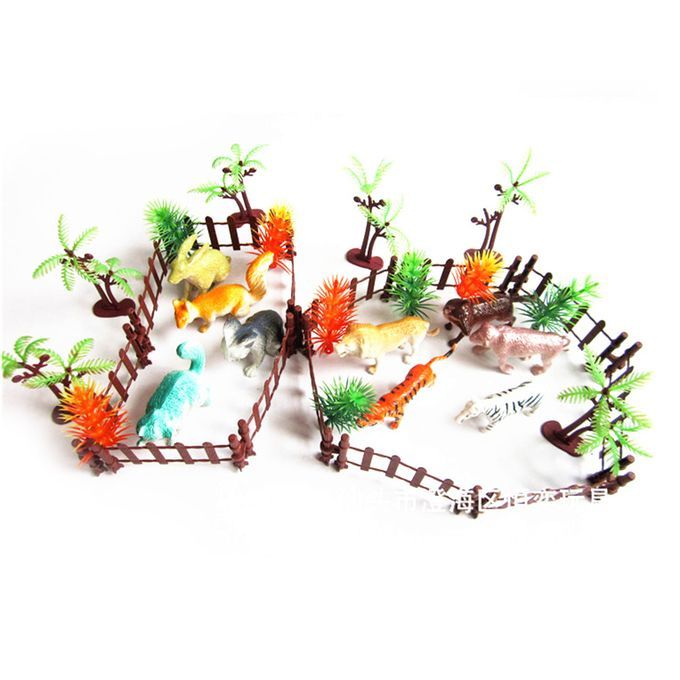 36Pcs Wildlife Animal Lion Tiger Action Figure Toys Model For Kids